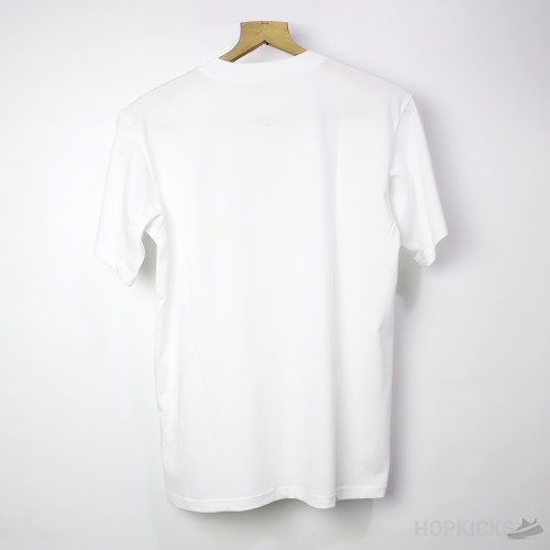 L*V Crew Neck Blended Chain Plain White T-Shirt